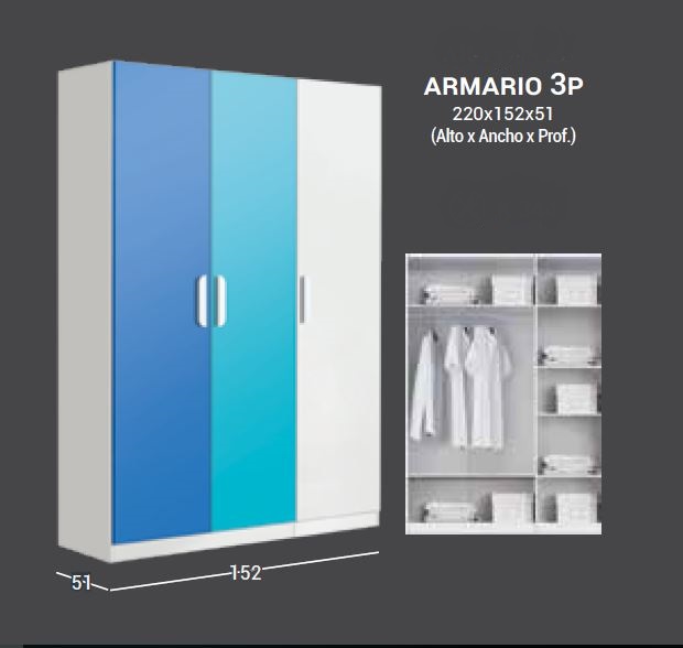 Armario 3 Puertas AR137